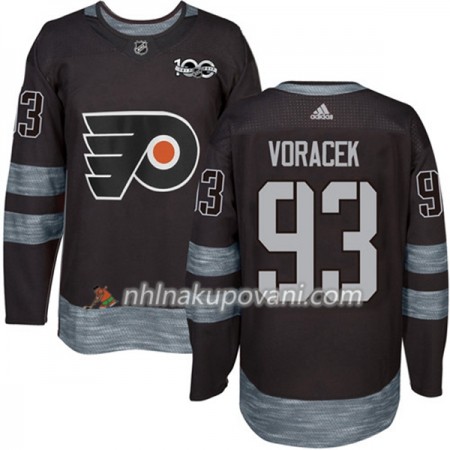 Philadelphia Flyers Dresy Jakub Voracek 93 1917-2017 100th Anniversary Adidas Černá Authentic - Pánské Philadelphia Flyers Dresy Jakub Voracek 93 1917-2017 100th Anniversary Adidas Černá Authentic - Pánské